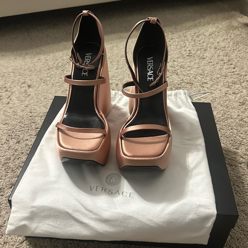 Versace Triplatform wedge sandals US 40 US 10 - Picture 2 of 3